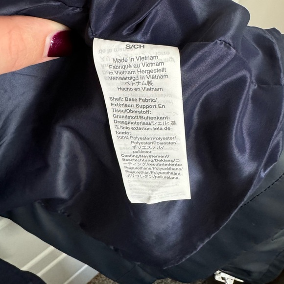 J.Crew Navy Hooded Raincoat Women’s S Water-Resistant Jacket - Picture 4 of 8